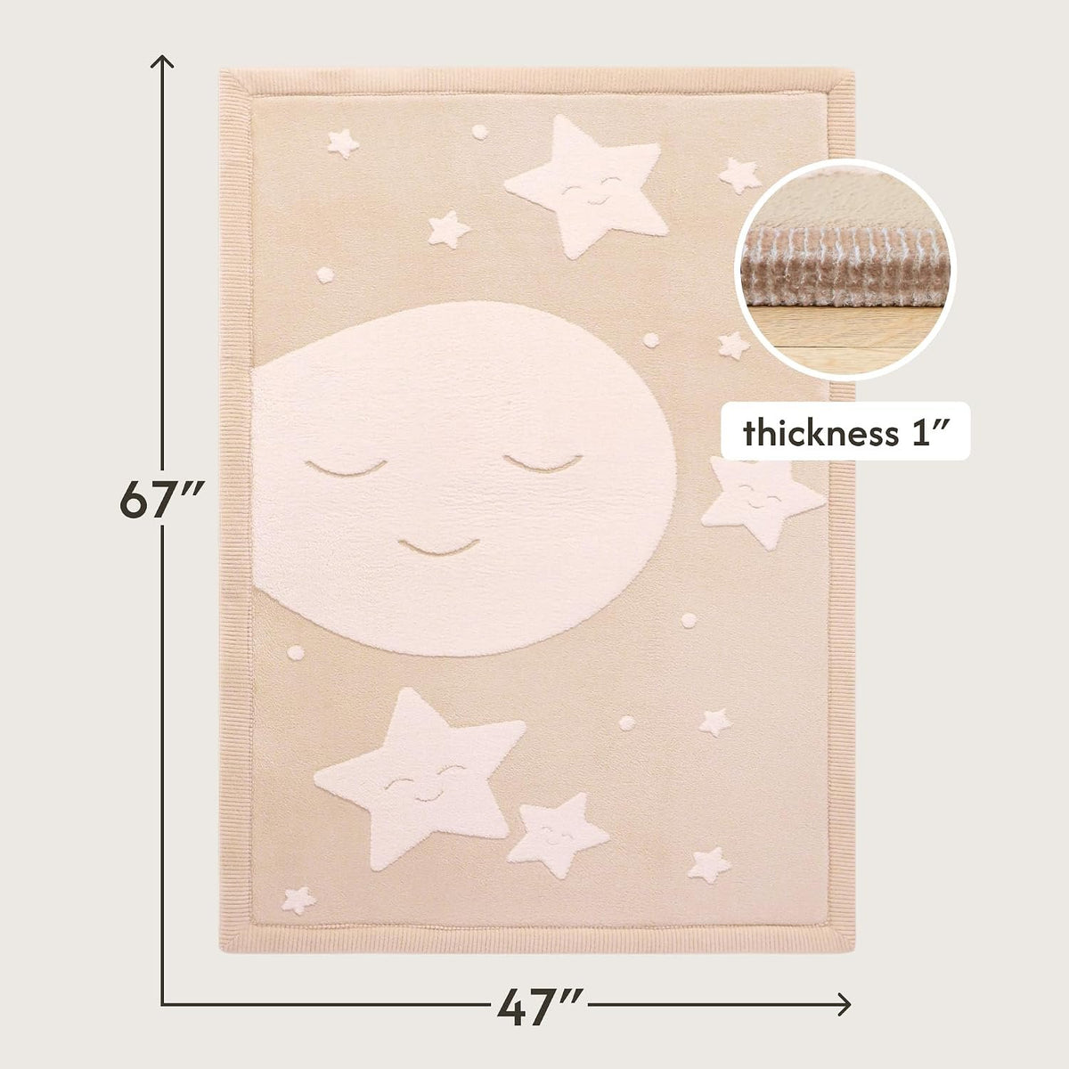 Hakuna Matte CloudRise Baby Play Mat – Moon & Stars (47" x 67")