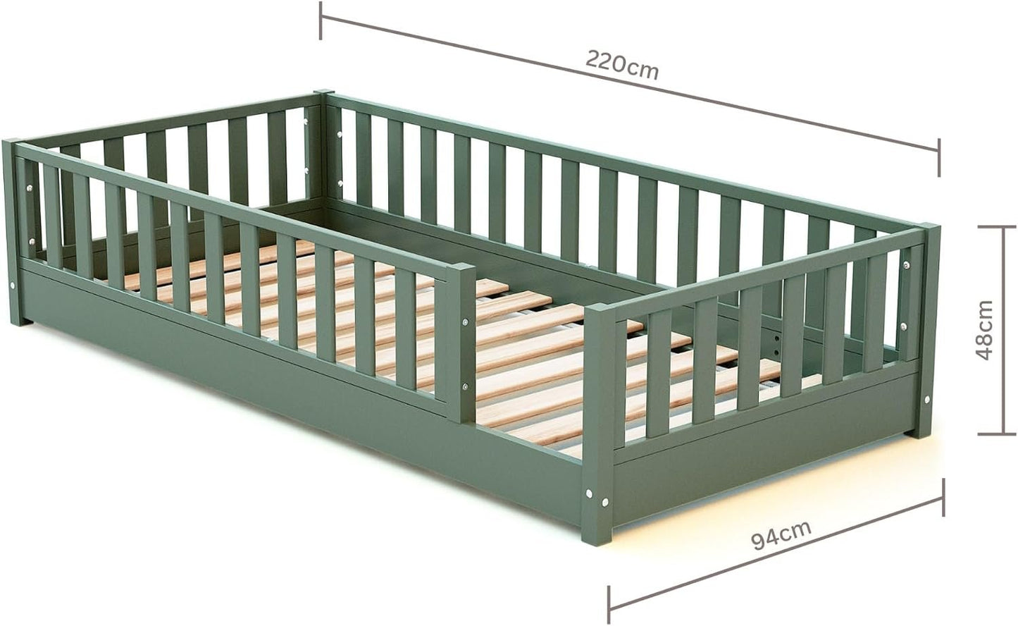 Jurababy: Floor Bed SONHO Mini (70 x 140 cm) - Montessori Wooden House Frame Bed