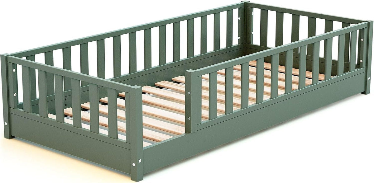 Jurababy: Floor Bed SONHO Mini (70 x 140 cm) - Montessori Wooden House Frame Bed