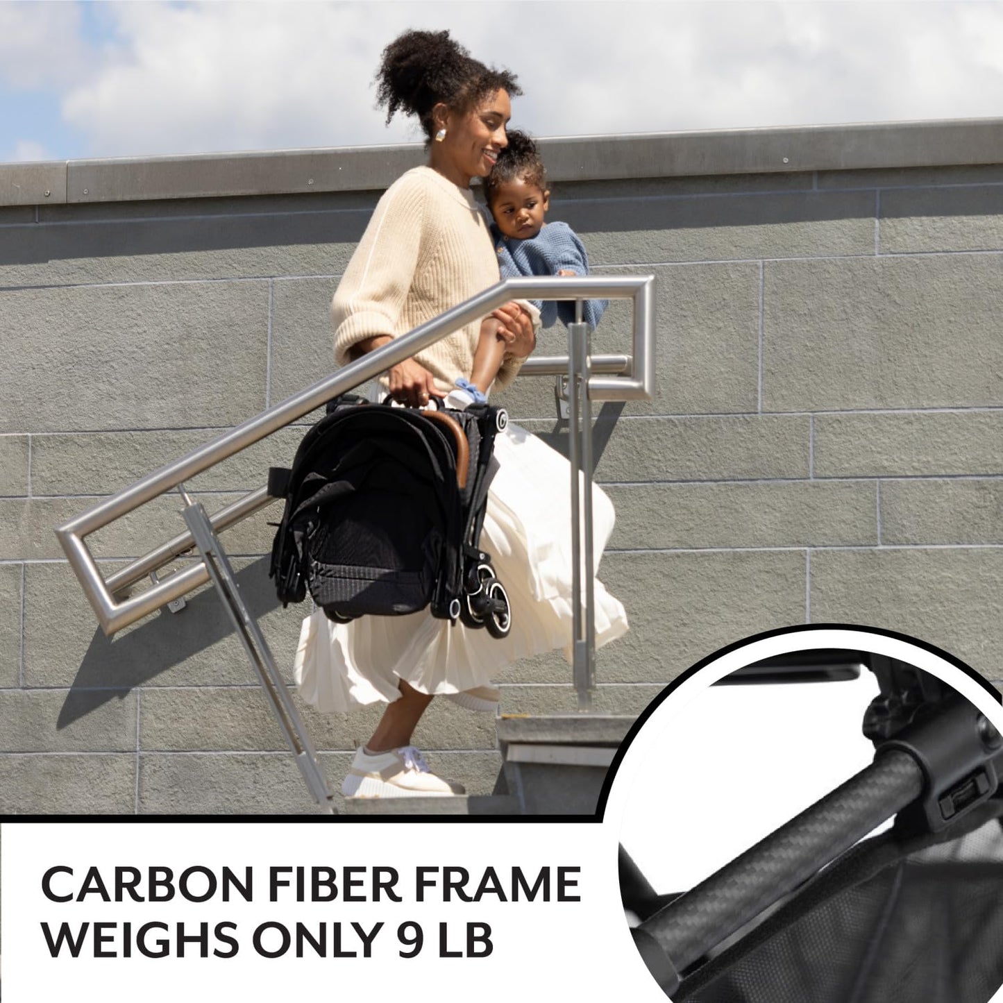 Evenflo Hummingbiird Ultra-Lightweight Carbon Fiber Stroller Crest Grey