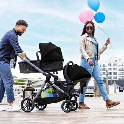 Evenflo Pivot Xpand Modular Travel System with LiteMax Infant Car Seat Ayrshire Black