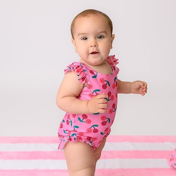 Zoocchini Ruffled 1 Piece Swimsuit Cheery