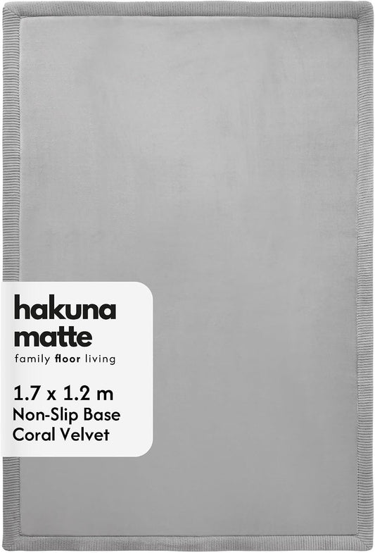 Hakuna Matte Premium Large Coral Velvet Play Mat – Grey