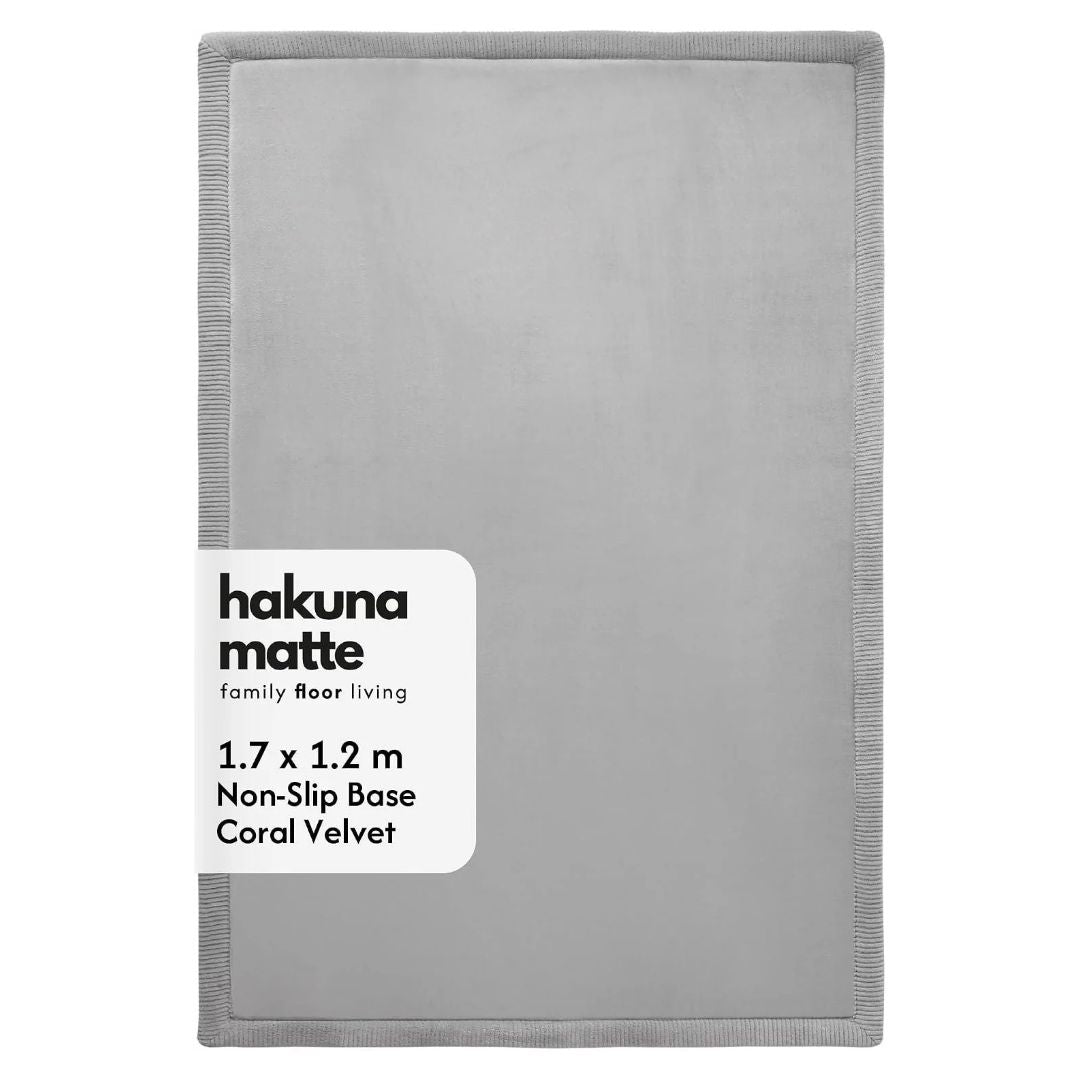 Hakuna Matte Premium Large Coral Velvet Play Mat – Grey