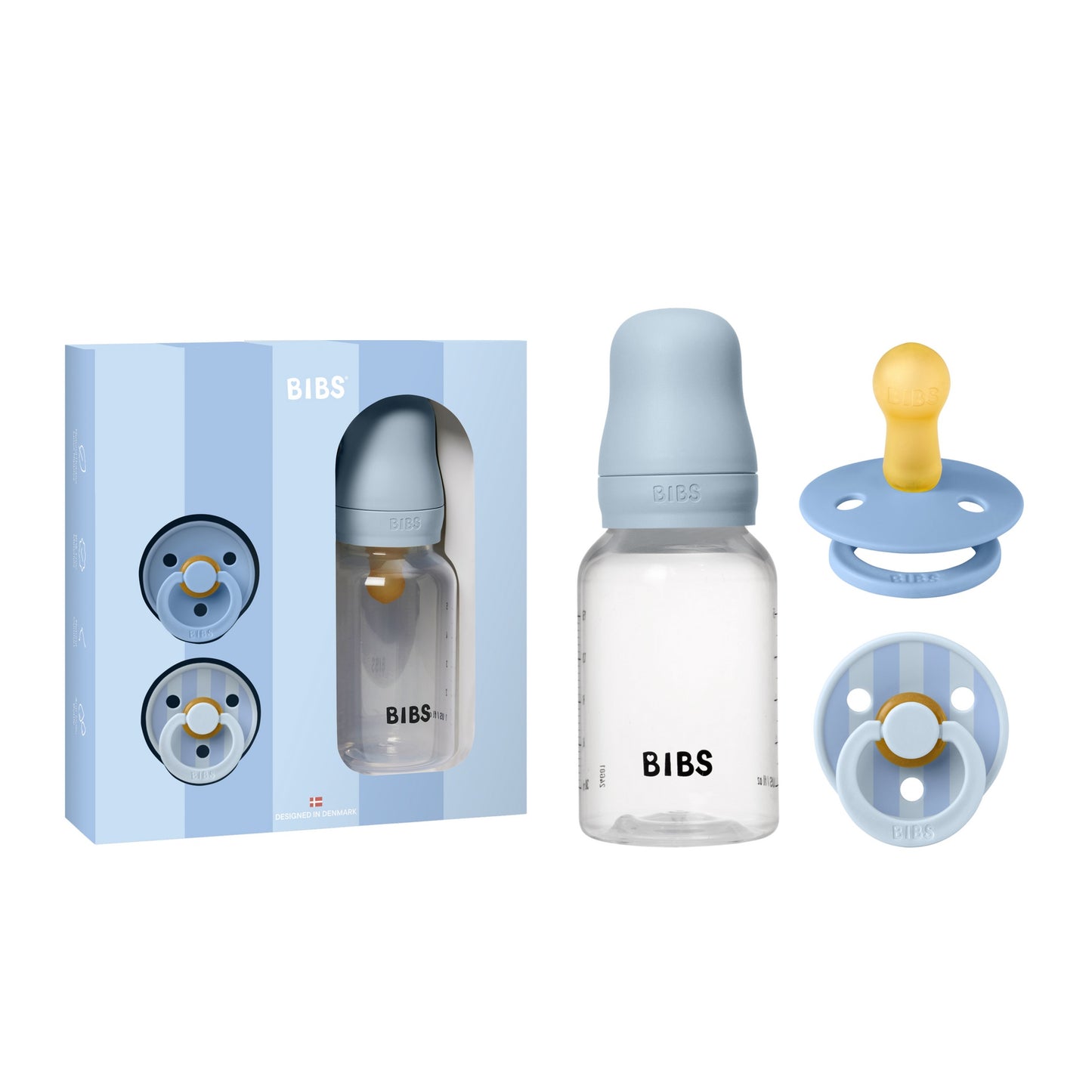 Baby Sprinkle Gift Set (Glass Bottle & Pacifiers) – Baby Blue