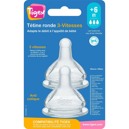 Tigex 3-Speed Round Nipple