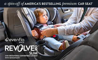 Evenflo Revolve360 Slim 2-in-1 Rotational Car Seat with SensorSafe obsidian black