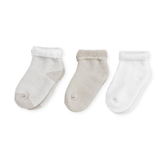 Pack of 3 pairs of beige socks