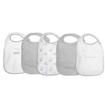 Pack of 5 large newborn bibs - Milky Baby