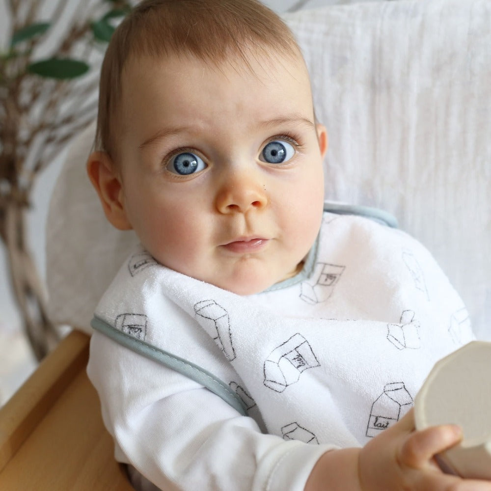 Pack of 5 large newborn bibs - Milky Baby