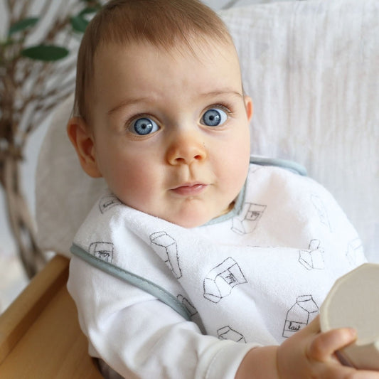 Trois Kilos Sept: 5-Pack Newborn Bibs – White & Grey (24 x 38 cm)