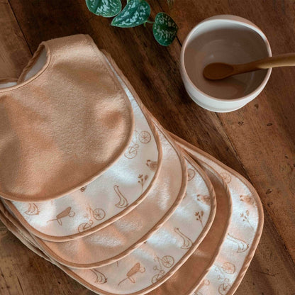 Set of 6 baby bibs - Farm animals