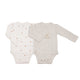 Trois Kilos Sept: Set of 2 Mini Max Bodysuits – Creme (3 Months)