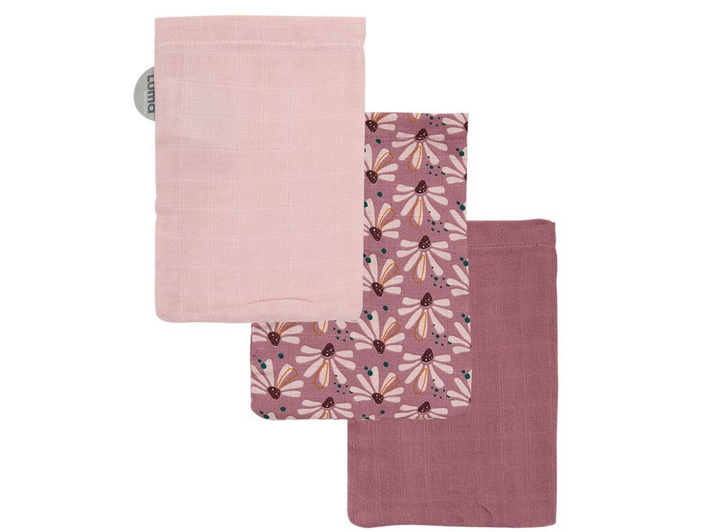 Luma Bamboo Muslin Washcloths – Flowerfever (3 pcs)
