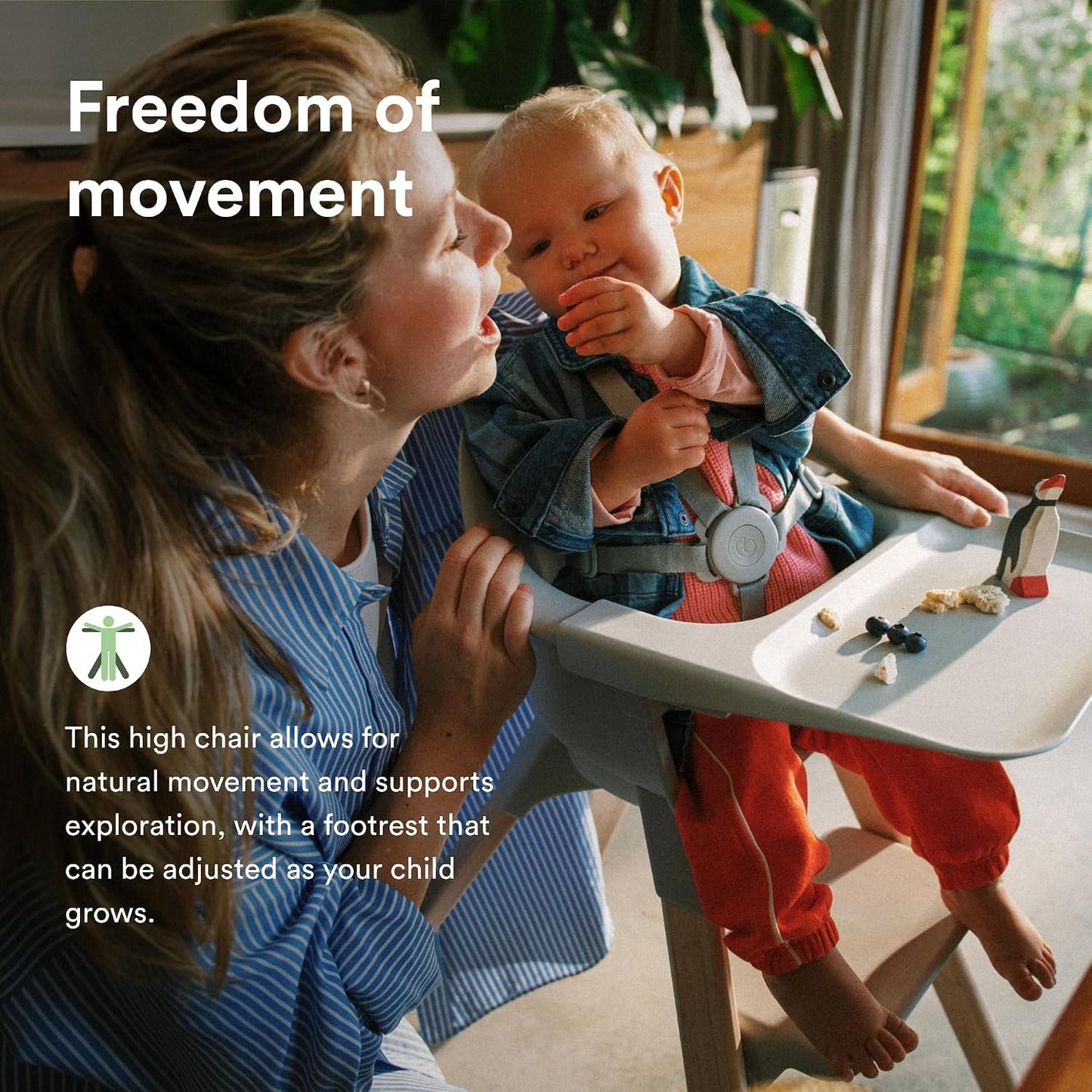 Stokke: Clikk Bamboo High Chair with Tray & Harness