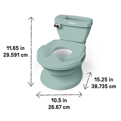 Potty Training Toilet with Realistic Flushing Sound- Green