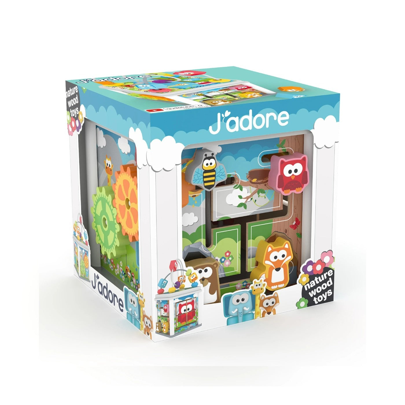 J'adore Mini Wooden Activity Cube