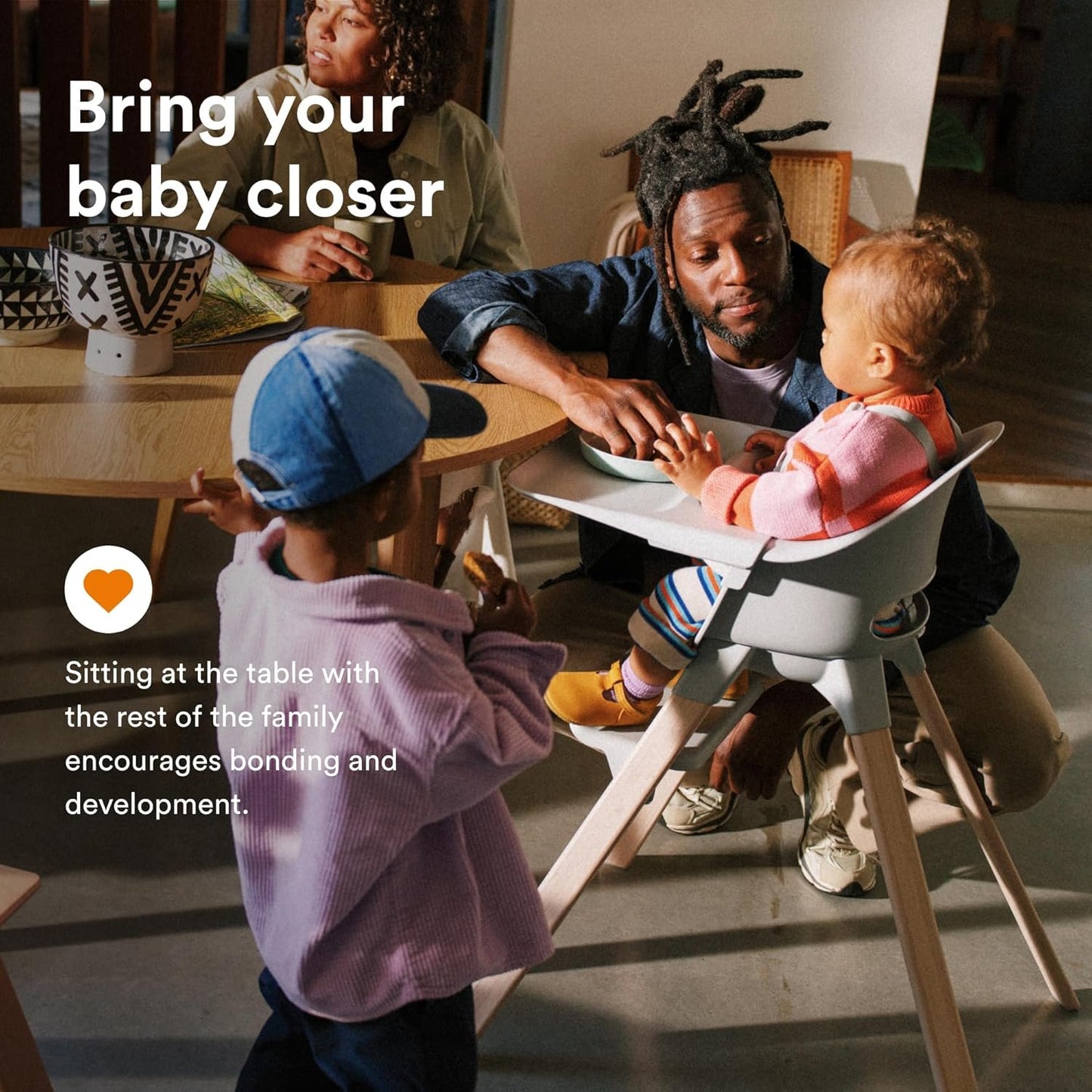 Stokke: Clikk Bamboo High Chair with Tray & Harness