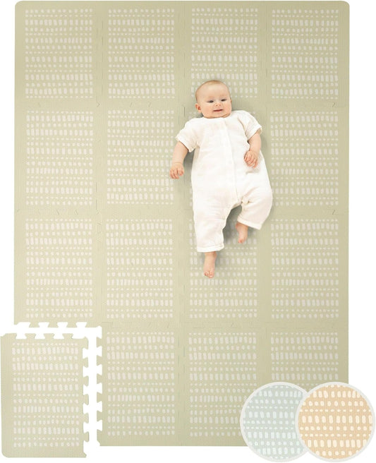 Stylish XL Foam Baby Play Mat – Beige Hygge Design
