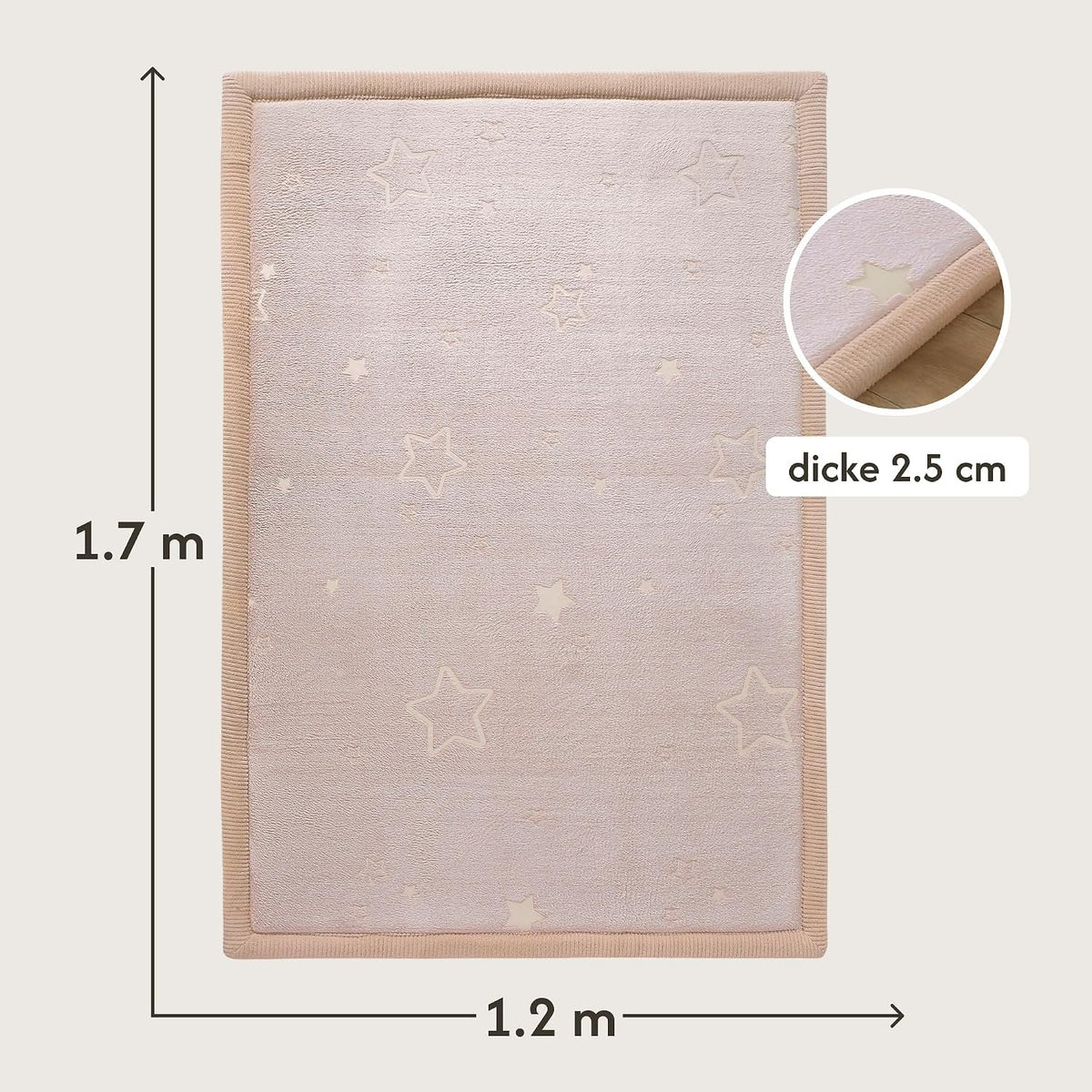 Hakuna Matte Premium Coral Velvet Play Mat – Glow in the Dark Stars