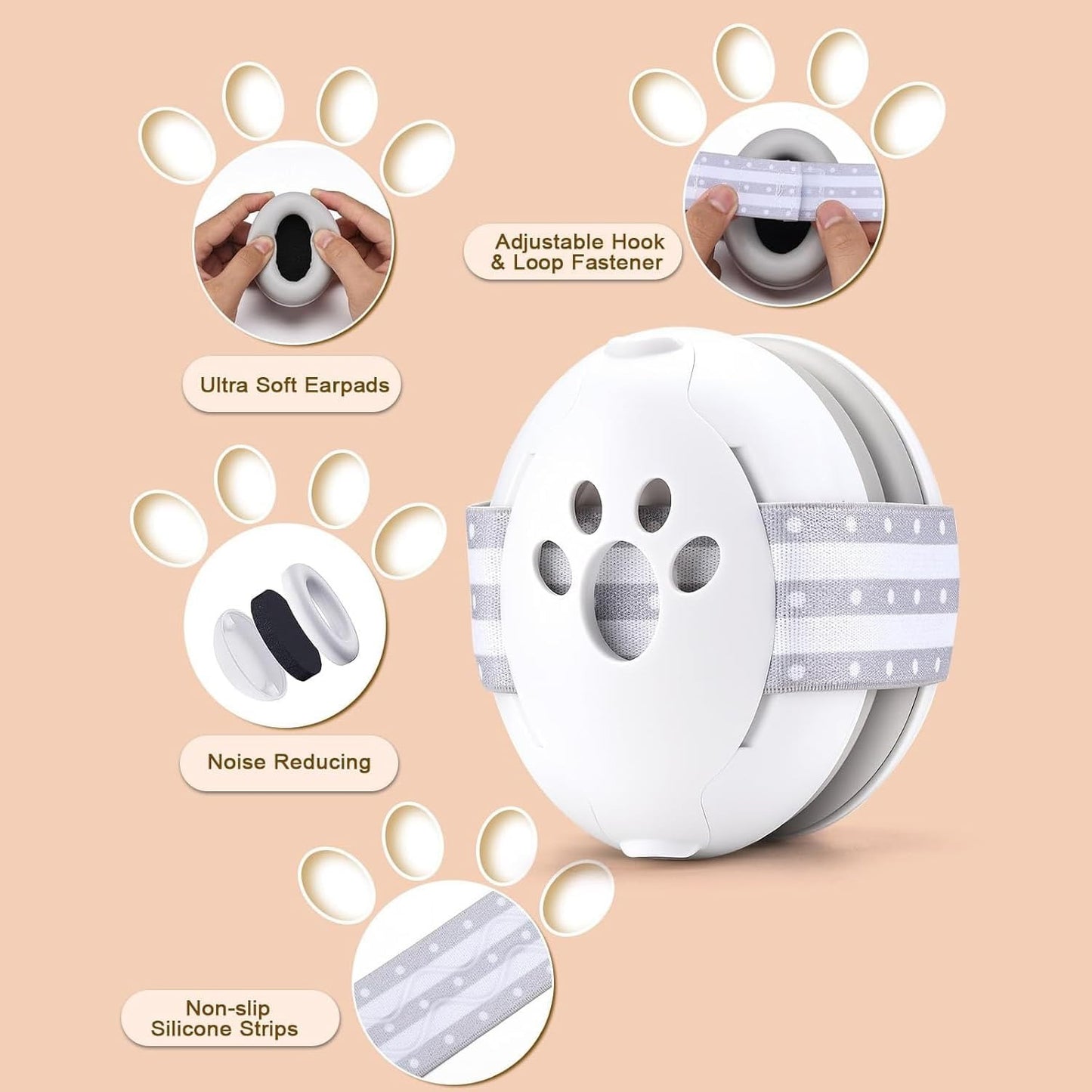 Baby 2-in-1 Noise Protection Headphones: Classic White Edition