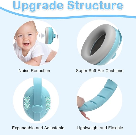 Baby & Toddler 2-in-1 Noise Protection Earmuffs – Blue