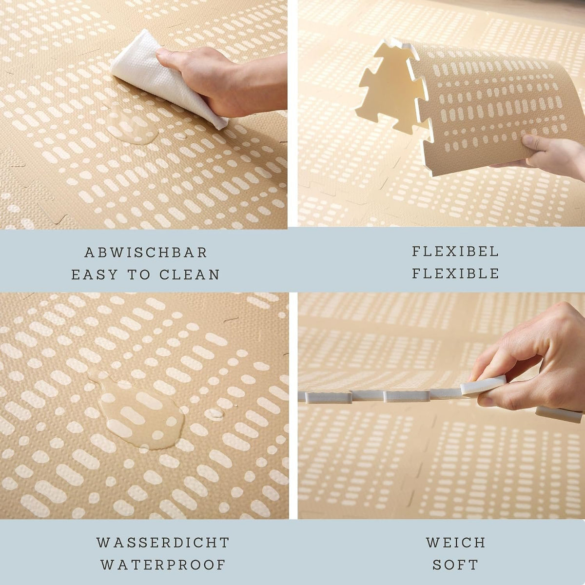 Stylish XL Foam Baby Play Mat – Grey Hygge Design