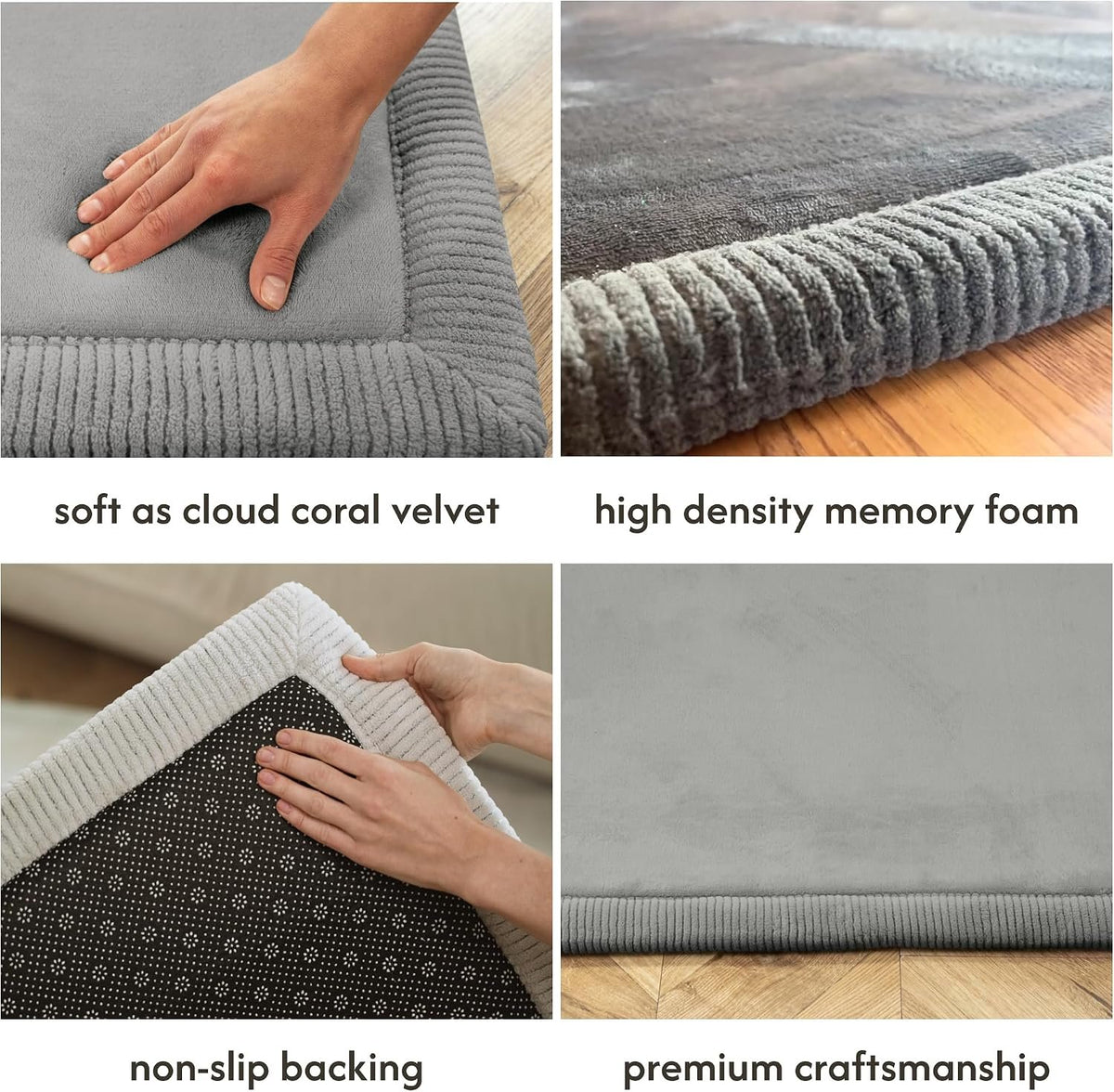 Hakuna Matte Premium Large Coral Velvet Play Mat – Grey
