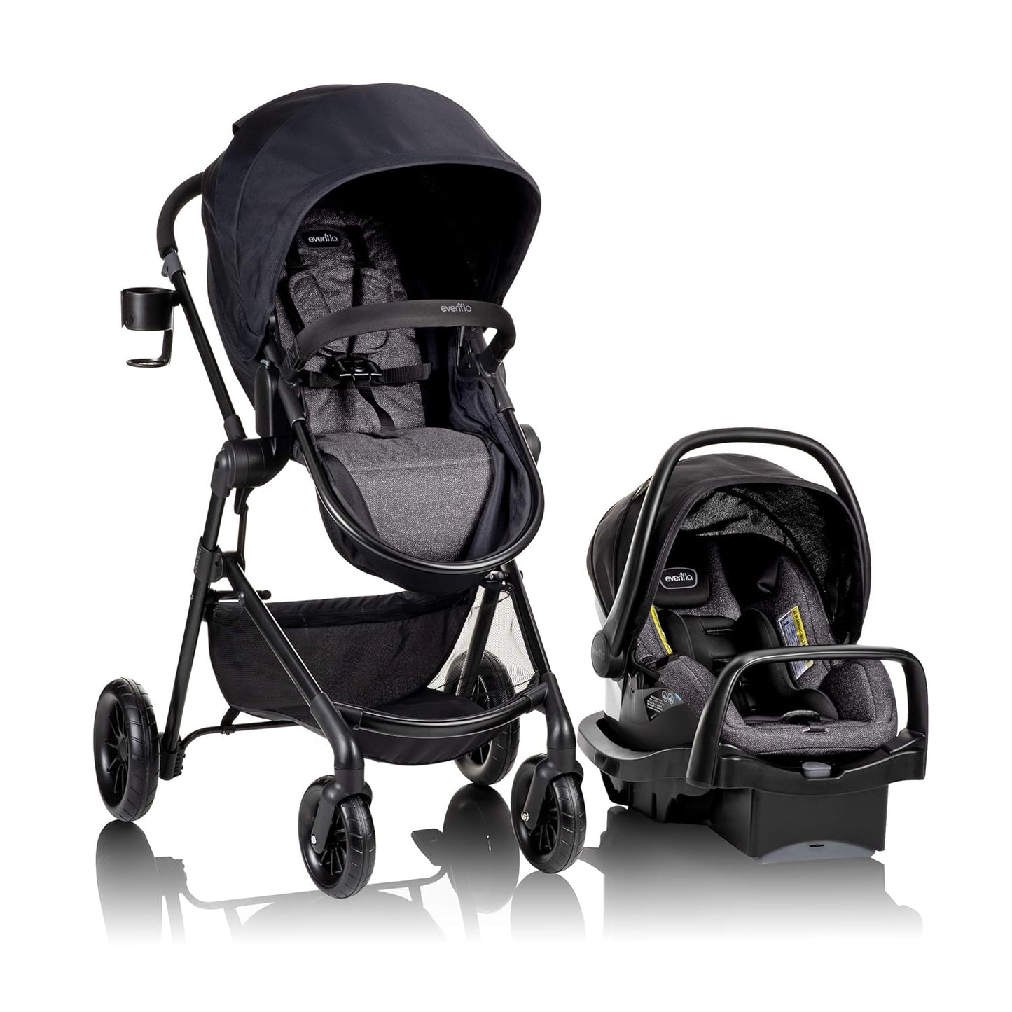 Evenflo Pivot Modular Travel System with LiteMax Infant Car Seat Casual Gray