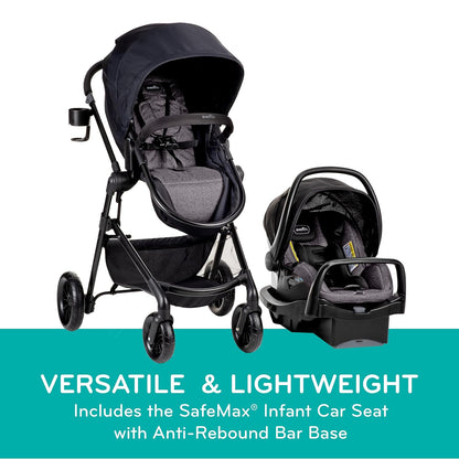 Evenflo Pivot Modular Travel System with LiteMax Infant Car Seat Casual Gray