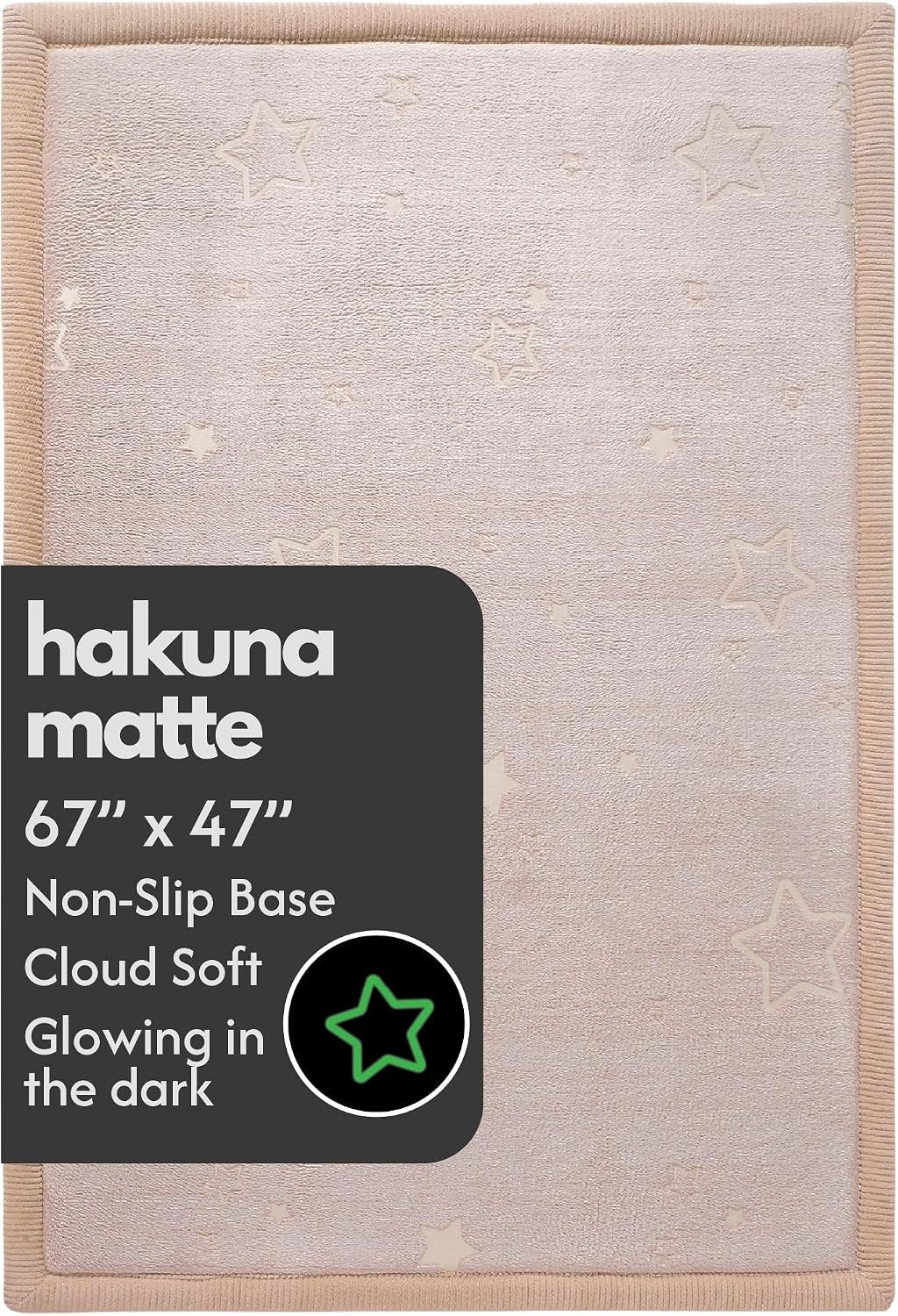 Hakuna Matte Premium Coral Velvet Play Mat – Glow in the Dark Stars