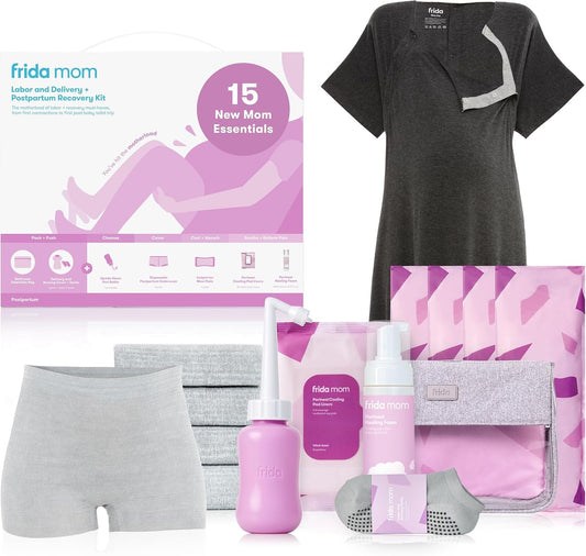 Frida Mom: Labor, Delivery & Postpartum Recovery Hospital Kit (15-Piece Set)