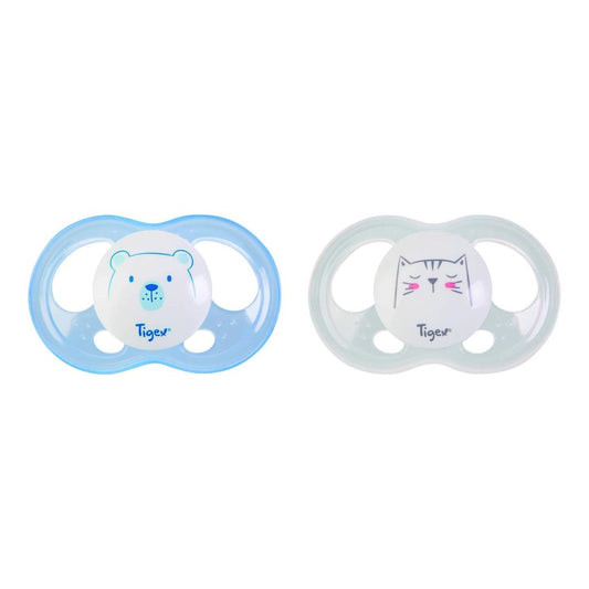 Tigex: Set of 2 Soft Touch Silicone Pacifiers – Boy (0-6 Months)