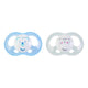 Tigex: Set of 2 Soft Touch Silicone Pacifiers – Boy (0-6 Months)