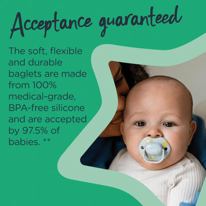 Tommee Tippee Moda Orthodontic Soothers (0-6 Months) – 2 Pack Assorted