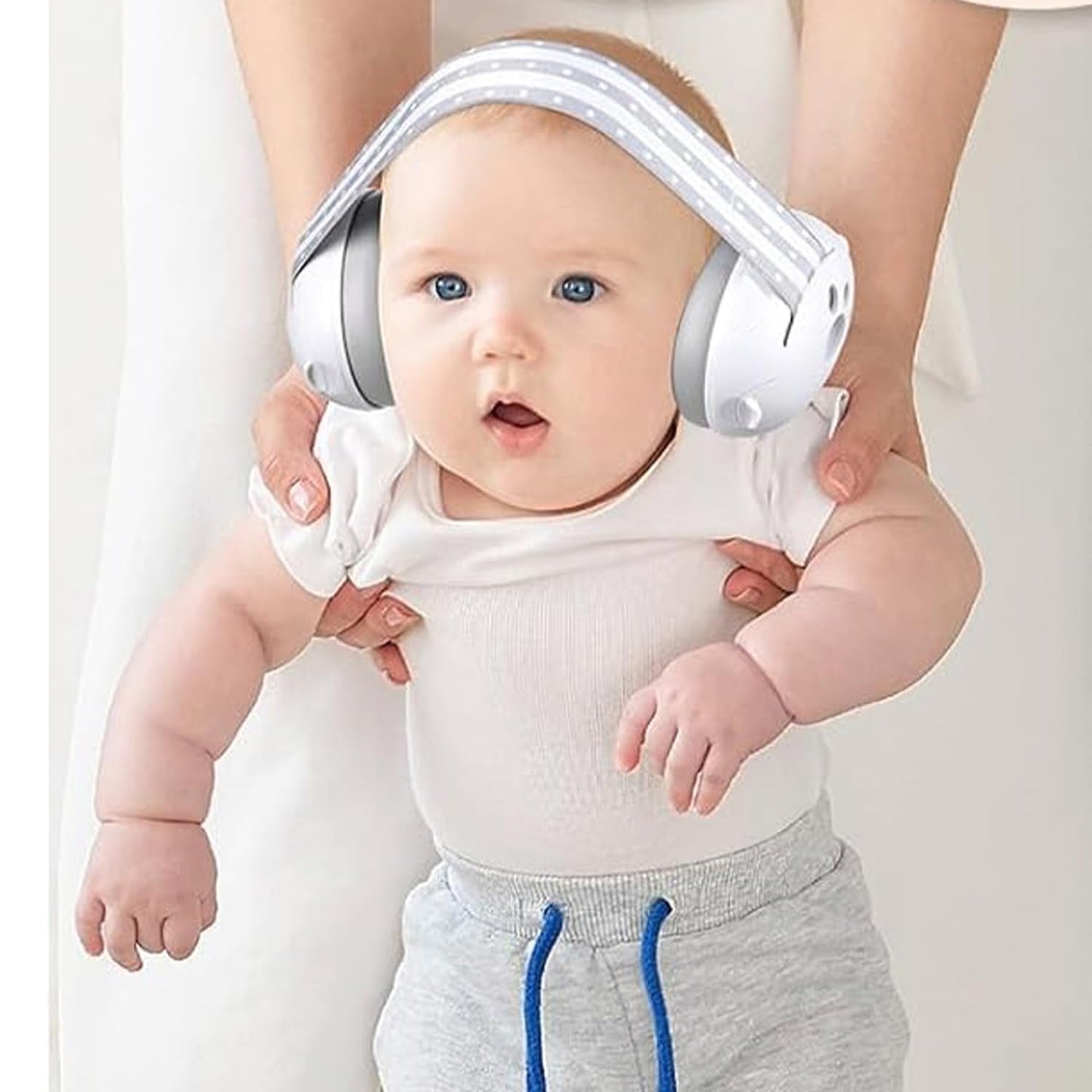 Baby 2-in-1 Noise Protection Headphones: Classic White Edition