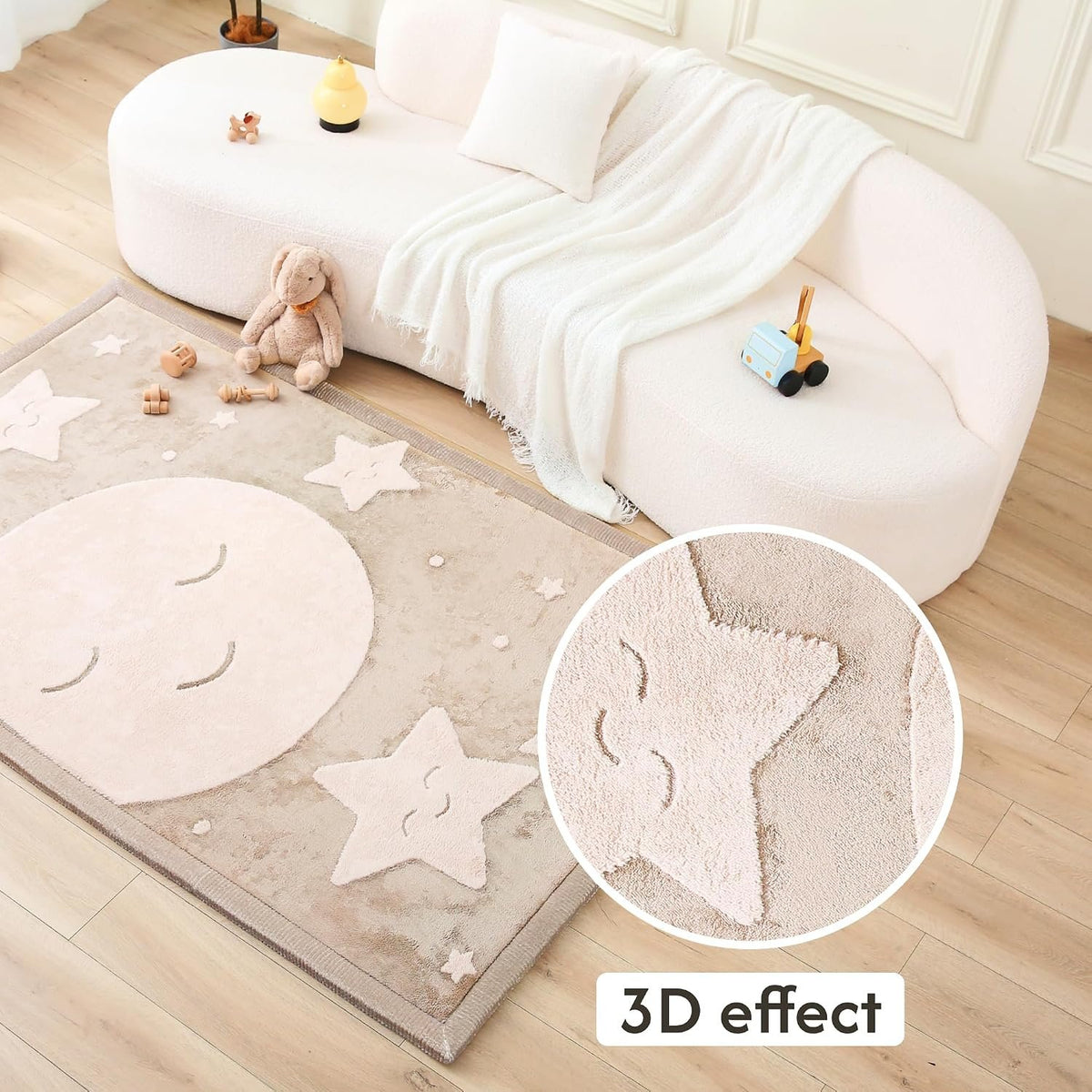Hakuna Matte CloudRise Baby Play Mat – Moon & Stars (47" x 67")