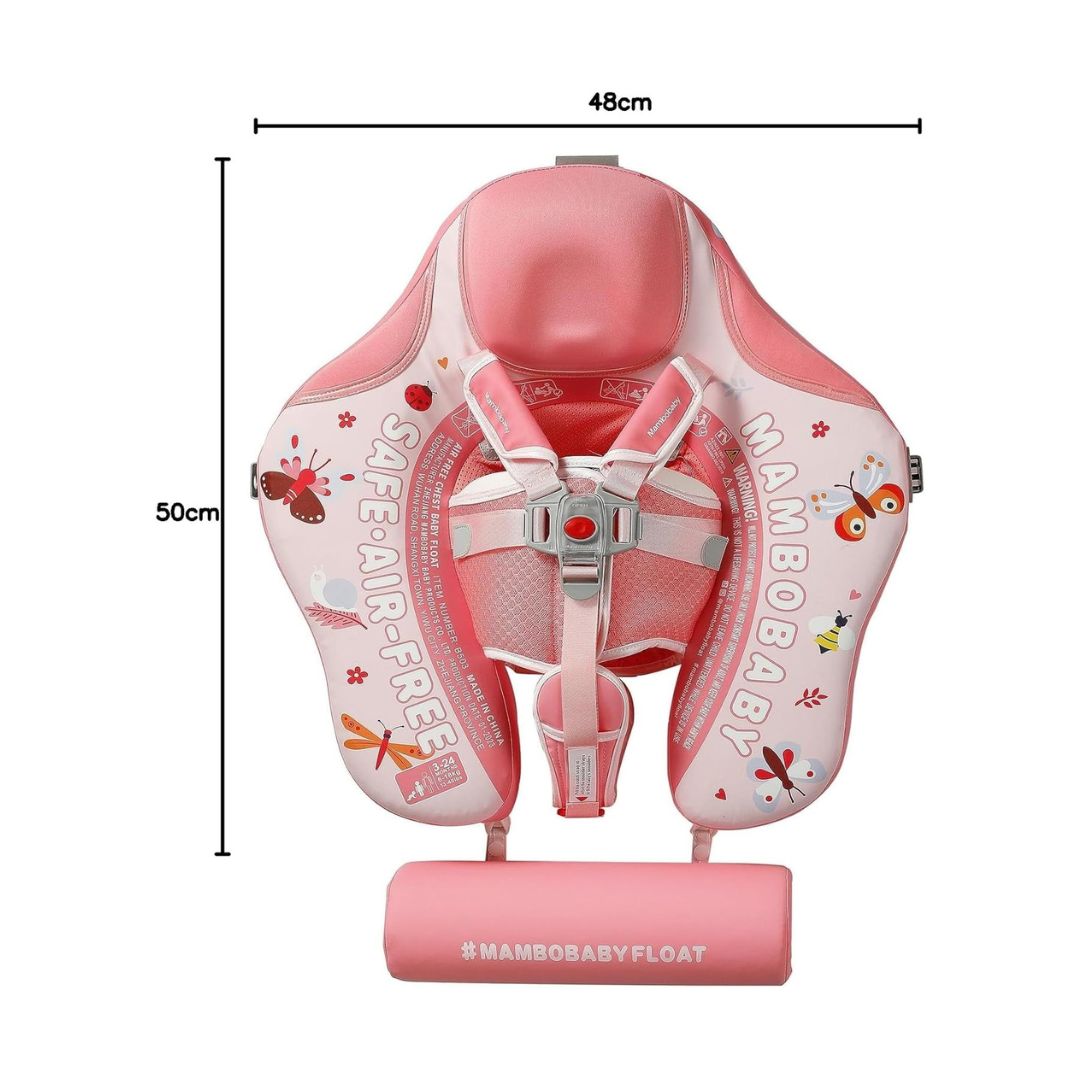 Mambobaby Non-Inflatable Chest Baby Float with Canopy – Butterfly Edition