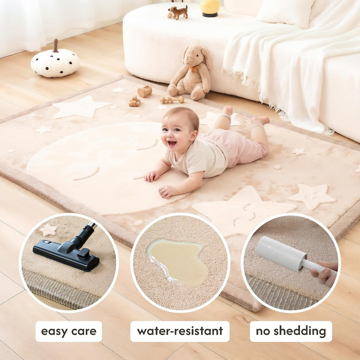 Hakuna Matte CloudRise Baby Play Mat – Moon & Stars (47" x 67")