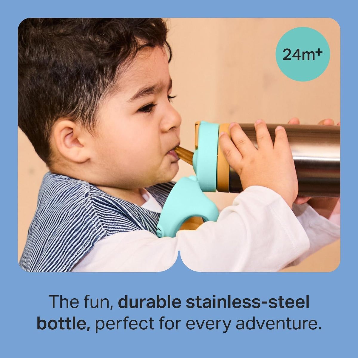 Tommee Tippee Stainless Steel Toddler Water Bottle with Straw