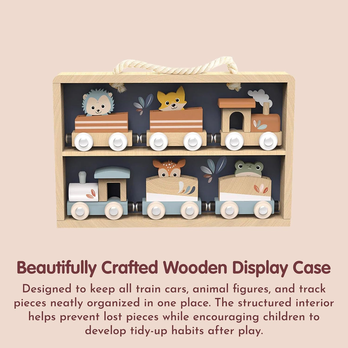 Speedy Monkey Wooden Animal Train Set with Storage Case
