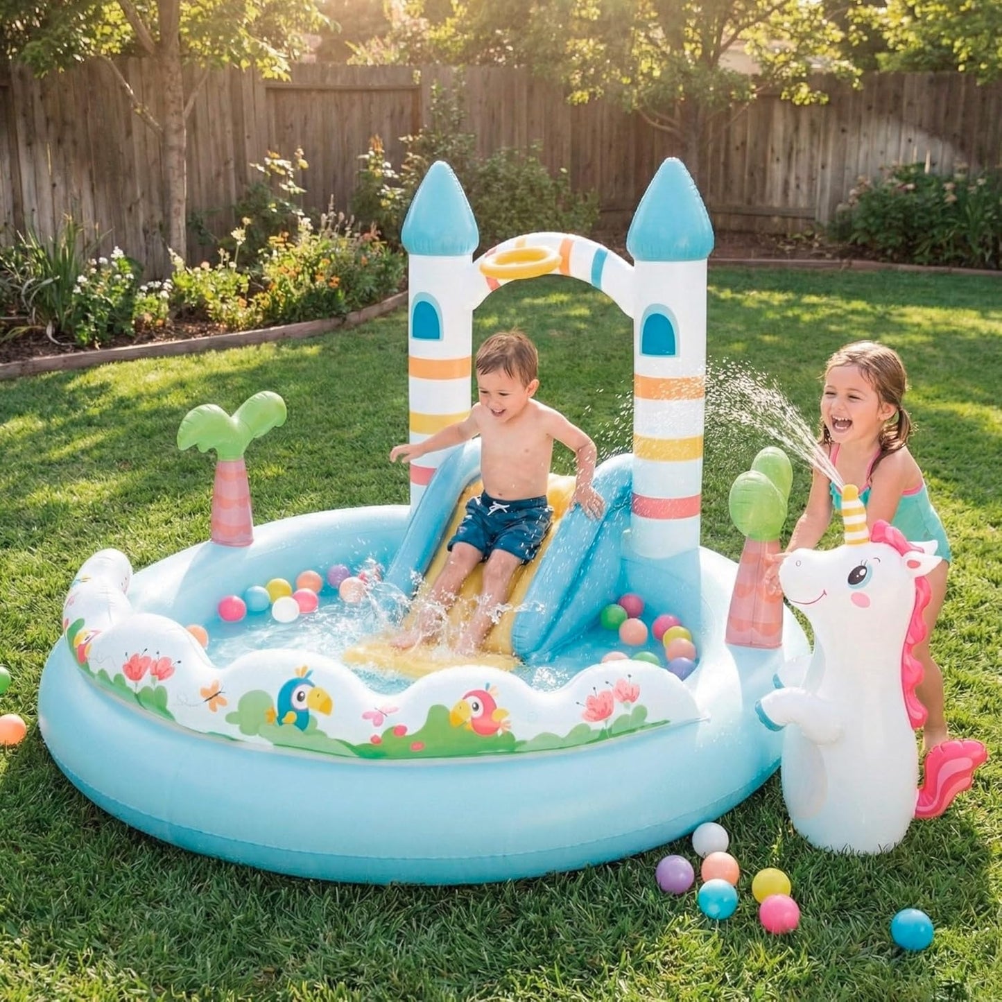 INTEX: Magical Unicorn Castle Inflatable Play Center