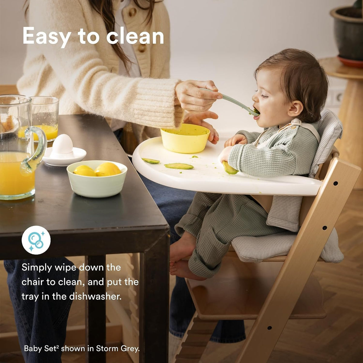 Stokke: Tray Compatible with Tripp Trapp - Wipeable High Chair Accessory (Vanilla White)