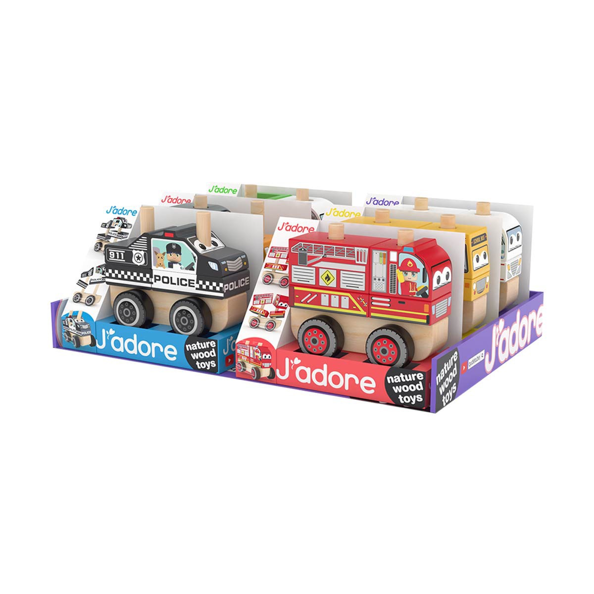 J'adore Wooden Vehicle Set