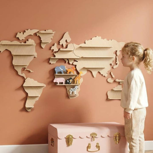 World Map Animal Shelf (incl. starter set w/6 animals)