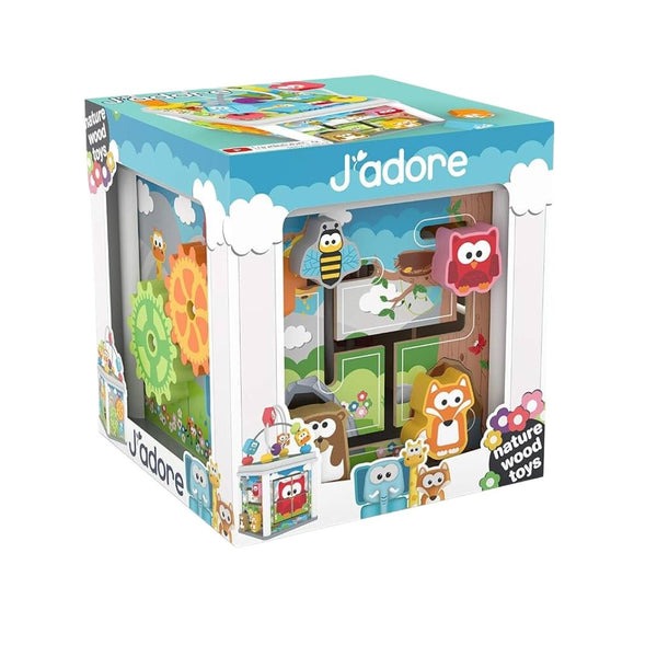 J'Adore Wooden Zoo Animal Activity Cube Center