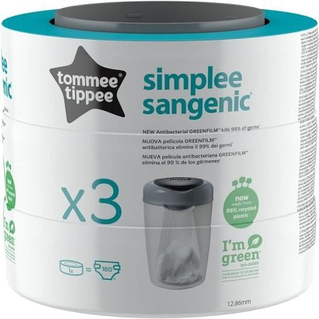 Tommee Tippee Simplee Sangenic Refill Cassette (Pack of 3)