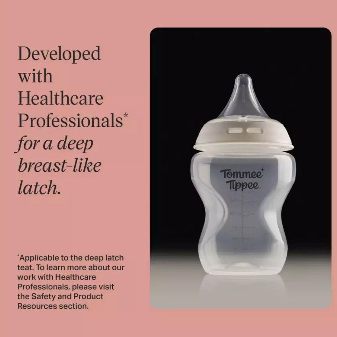Tommee Tippee Natural Start Deep Latch 260ml Baby Bottles (Pack of 2 - 876/3174)