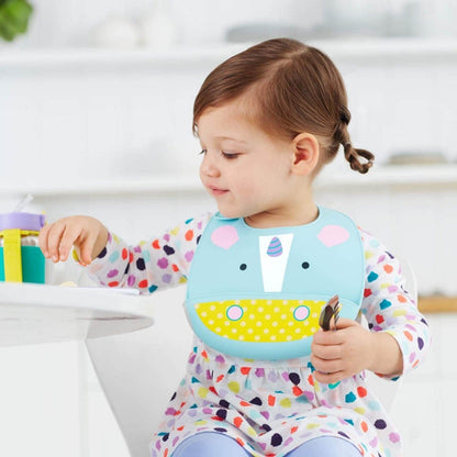 Zoo Fold & Go Silicone Bib