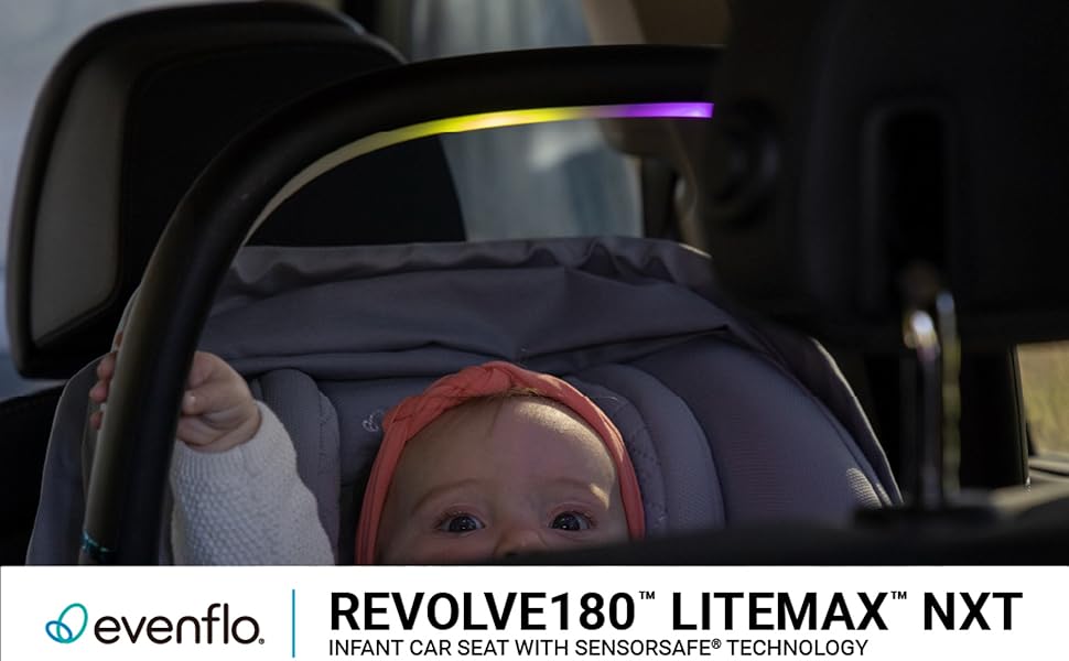 Evenflo Revolve180 LiteMax NXT Rotational Infant Car Seat with SensorySoothe